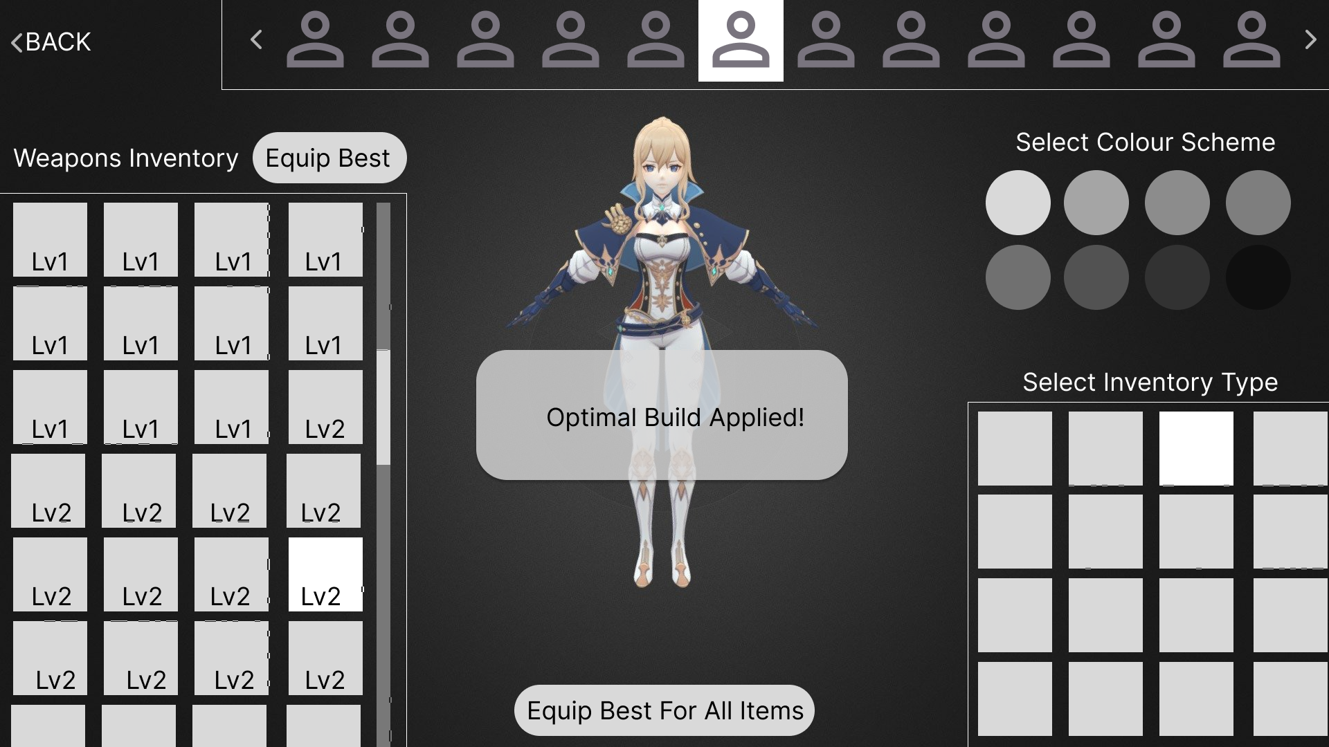 Confirmation of the change screen